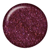 ibd Flash Gel Enigma swatch, a deep plum glitter gel polish with a bold sparkling finish.